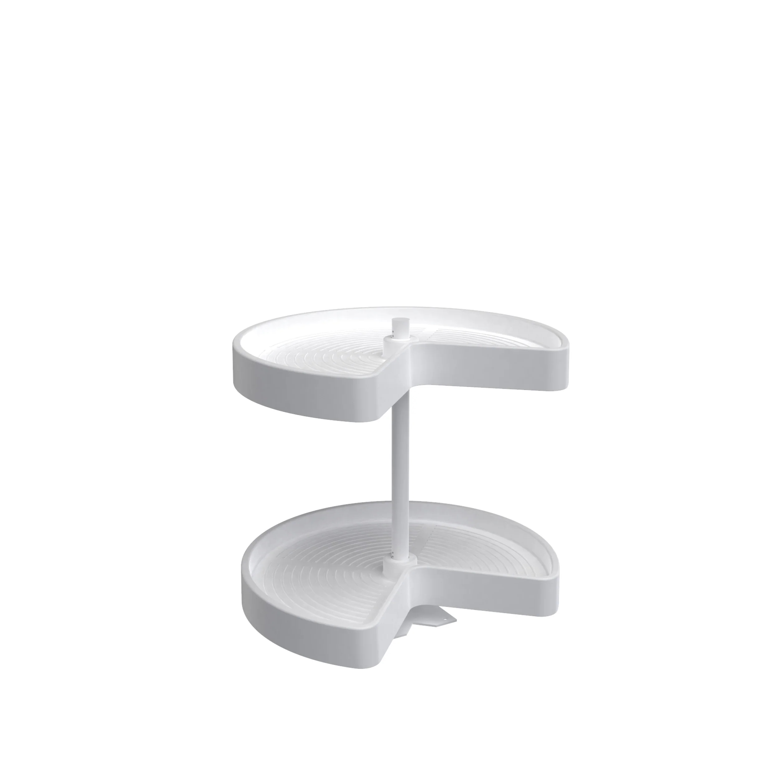 Rev-a-shelf Lazy Daisy Polymer Kidney Bottom Mount 2 Tray Lazy Susan, 18″