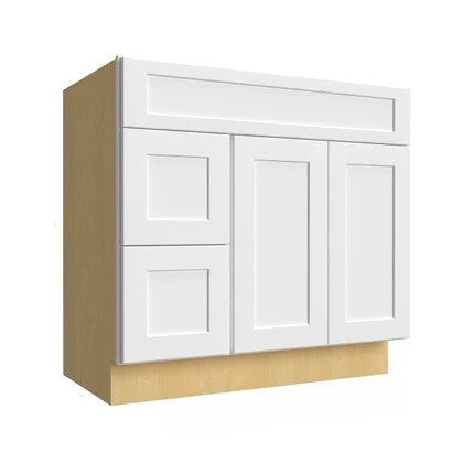 Vanity Sink w/Drawers on left 36 W X 34-1/2 H X 21 D – Luna Oak by Fabuwood