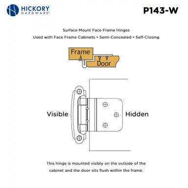 Hickory Hardware Surface Mount Self-Closing Hinge 2-3/4" x 2-5/16"