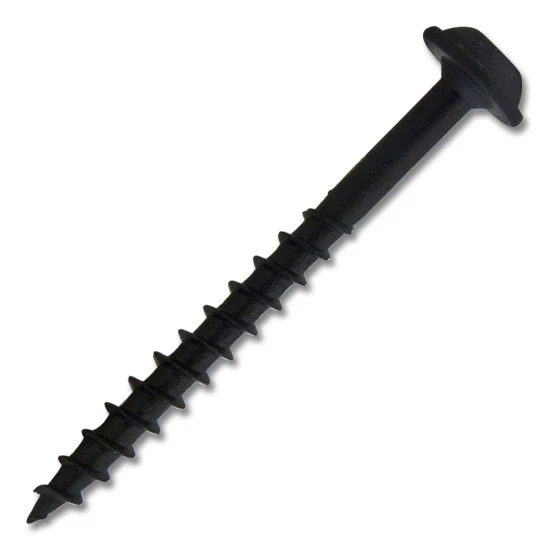#8 Screw Round Washer Head Square Drive Coarse Thread Type 17 Point 1-3/4″ Black, Multiples of 100