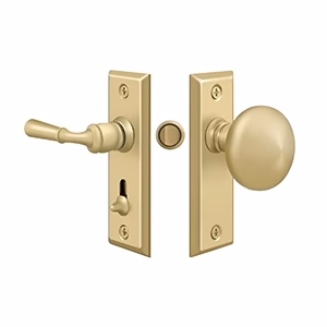 Deltana Storm Door Latch Rectangular Tubular Lock, Unlacquered Brass