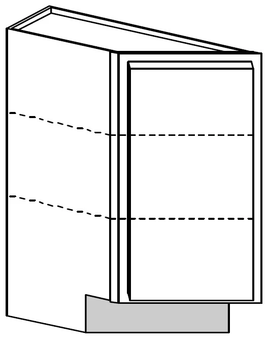 Angle Right Base Cabinet 12 W X 34-1/2 H X 24 D – Timeless Shaker by TA Cabinetry