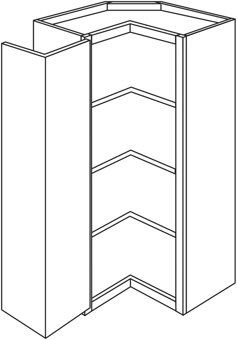 Wall Square Corner 24 W X 42 H X 12 D – Essex Oak by JSI