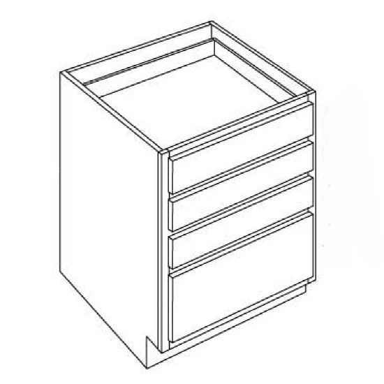 4 Drawer Base Cabinet 21 W X 34-1/2 H X 24 D – Rustic Denali Stain by Legend