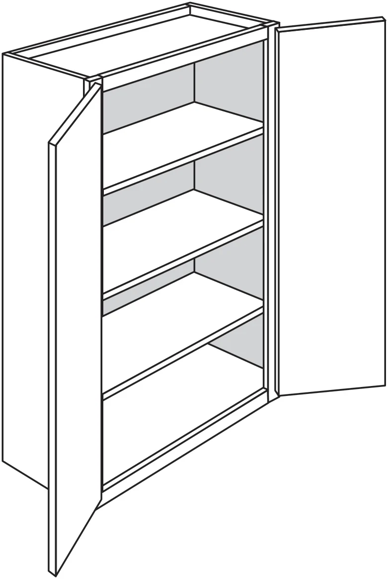 Wall Cabinet 36 W X 39 H X 12 D – Niagara Stain by Legend