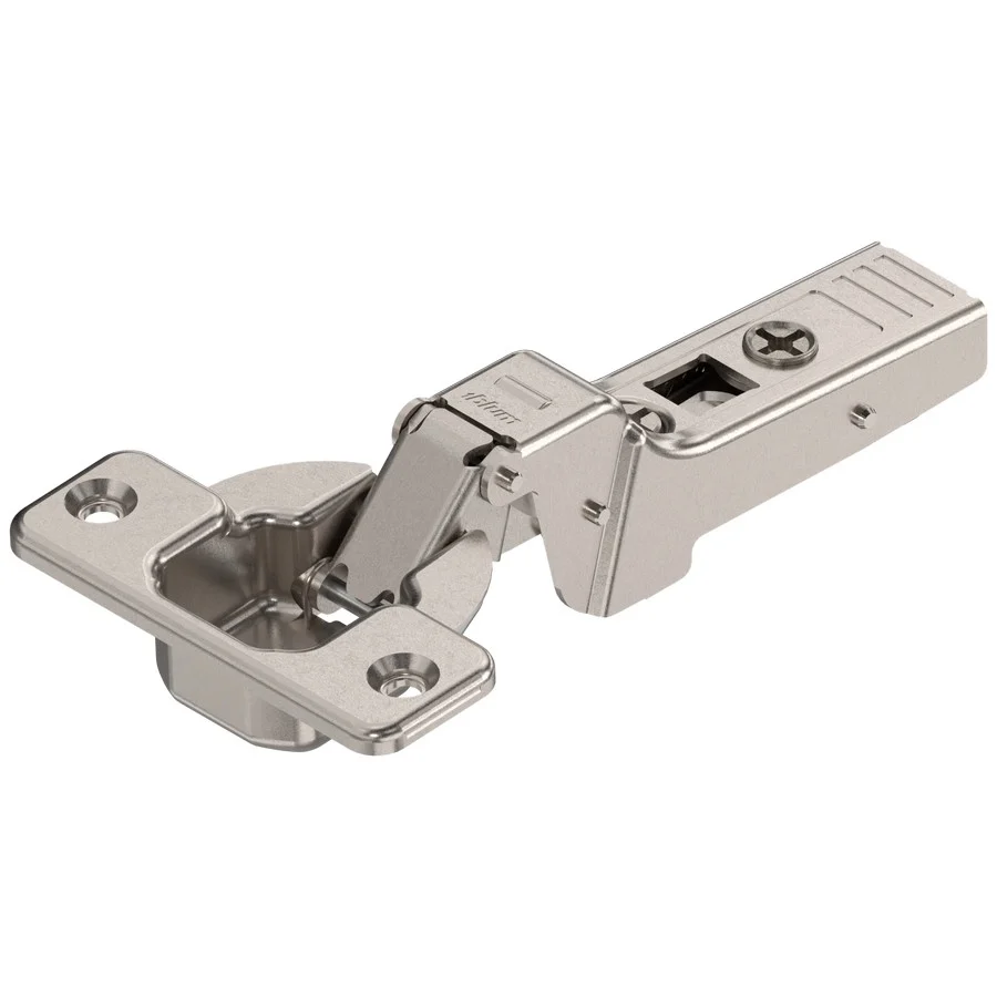 Blum Clip Top 95 Degree Thick Door Hinge Steel, Half Cranked, Screw-On, Free Swing