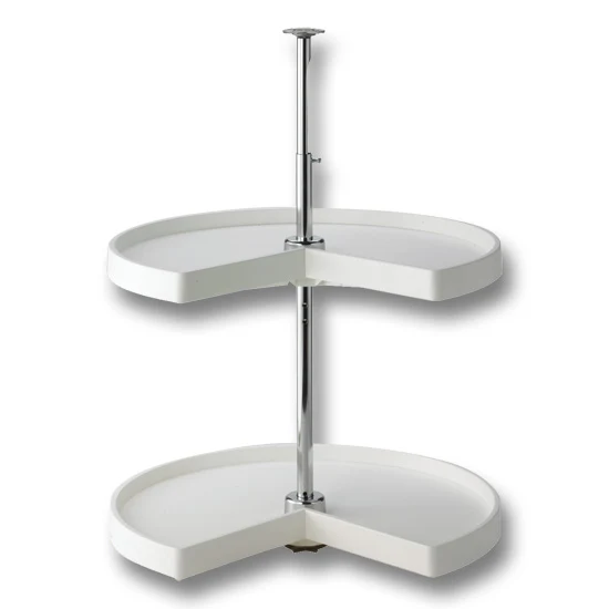 KV Lazy Susan Kidney Polymer 2 Shelves 32″ Diameter White
