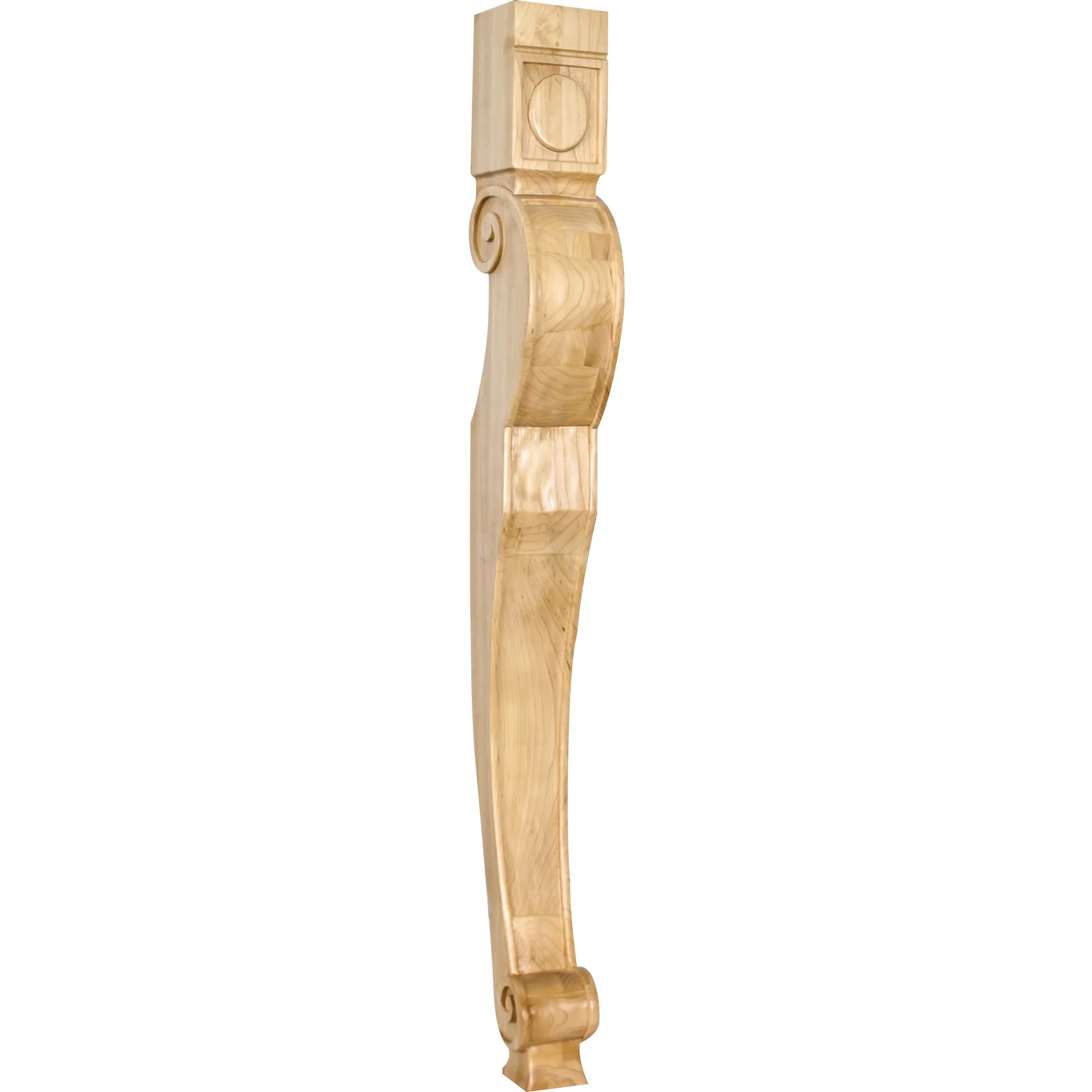 Hardware Resources Baroque Leg Rubberwood 35-1/2″ Length