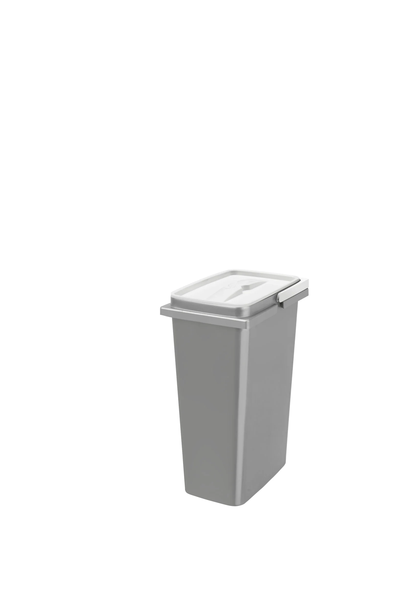 8 Liter Silver Polymer Replacement Waste Container W/ Lid For Rev-A-Shelf Pullouts