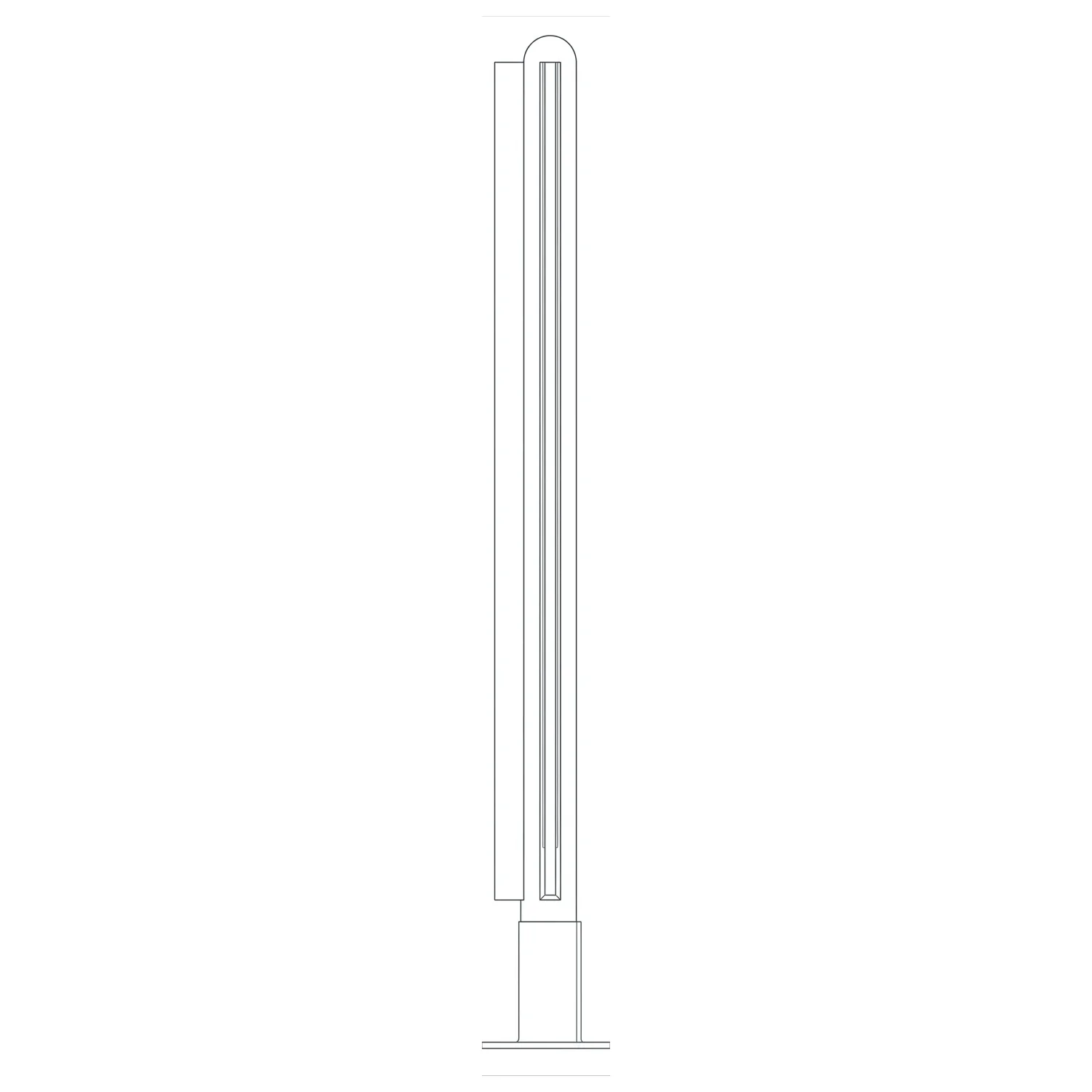 3/8″ Dome Corner Post for 2″ Tubing Polished Brass