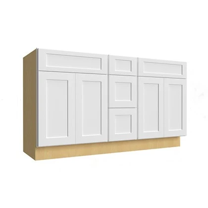 Vanity Double Sink w/ Drawers 60 W X 34-1/2 H X 21 D – Luna by Fabuwood (for dbl bowl sink top)