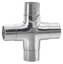 Flush Cross for 1-1/2″ Tubing Polished Stainless Steel