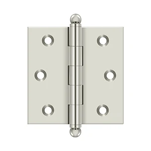 Deltana 2-1/2″ x 2-1/2″ Hinge With Ball Tips, Polished Nickel