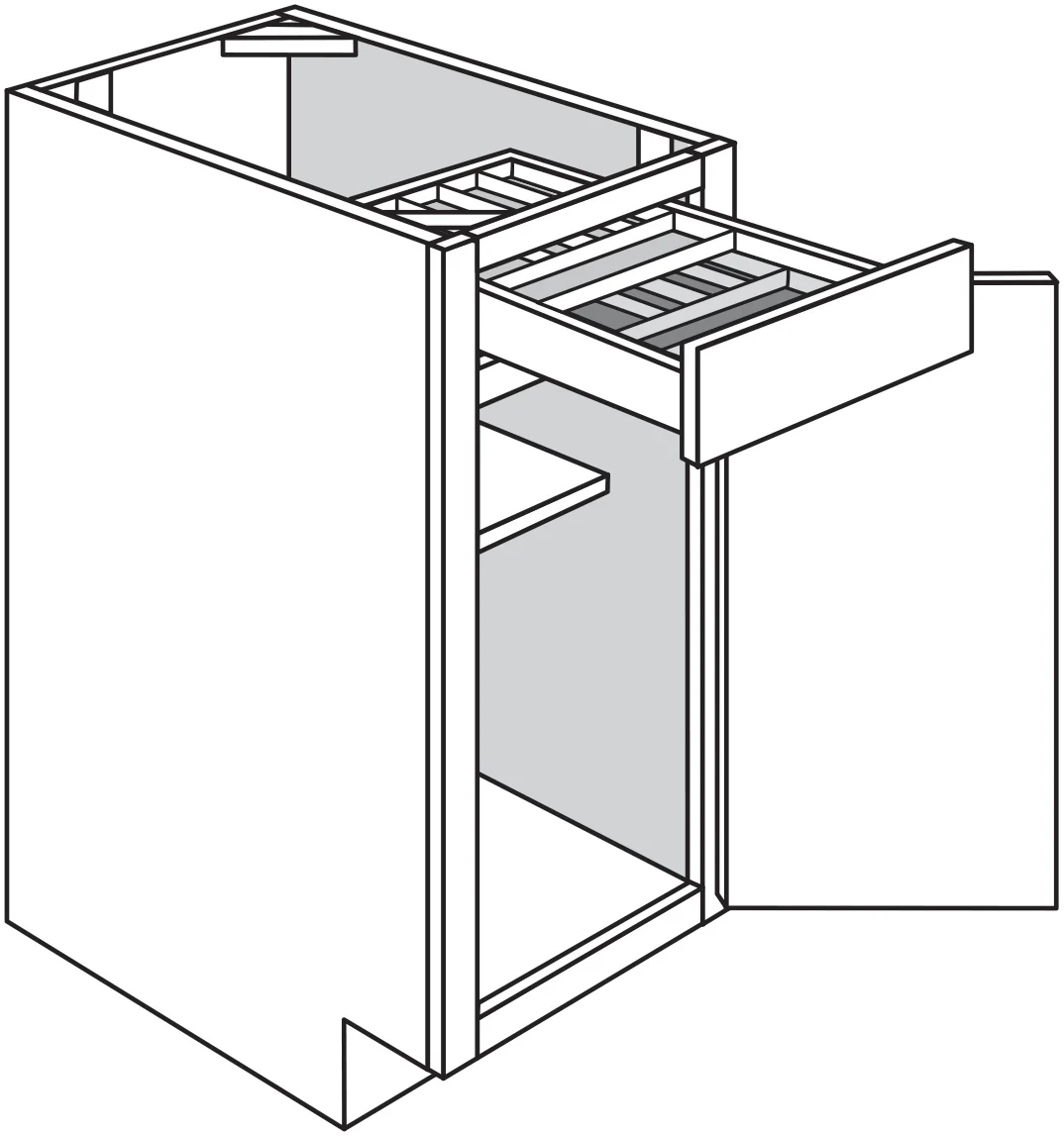 Base w/ 2-Tier Cutlery Drawer 18 W X 34-1/2 H X 24 D – Essex Oak by JSI
