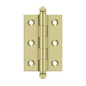 Deltana 2.5″ x 1.7″ Hinge With Ball Tips, Polished Brass Unlacquered
