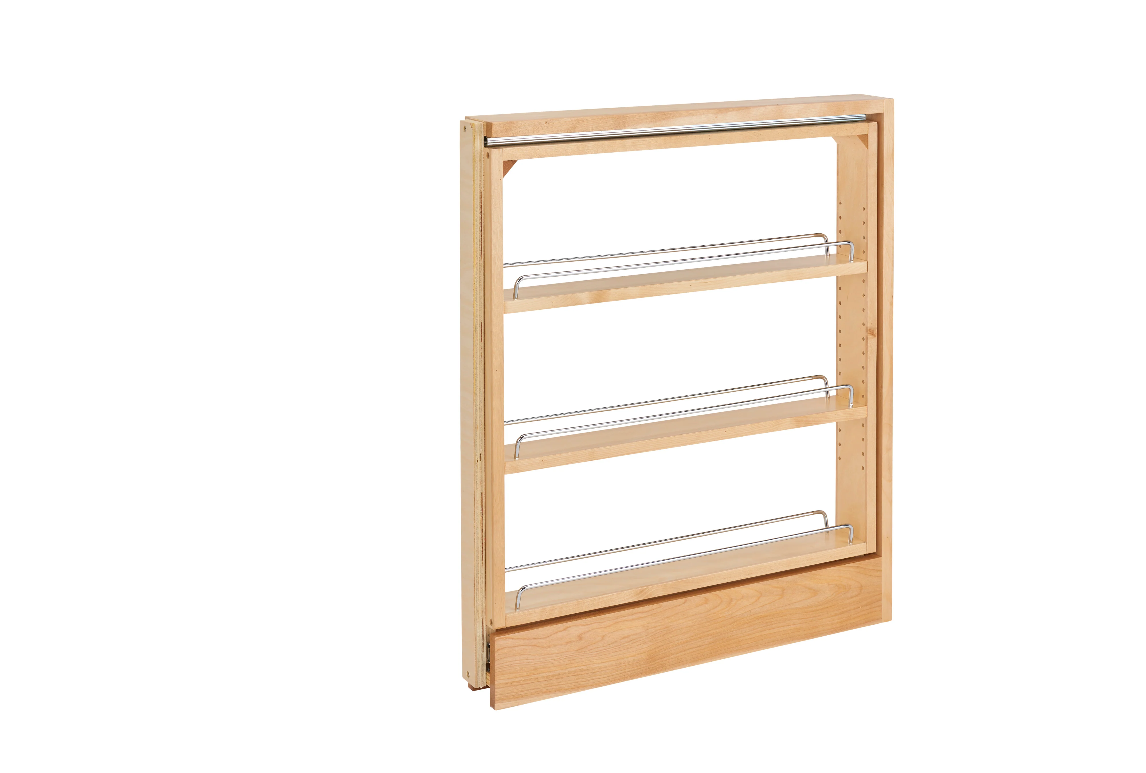 3″ Natural Maple (3) Shelf Between Cabinet Base Organizer Pullout For 6″