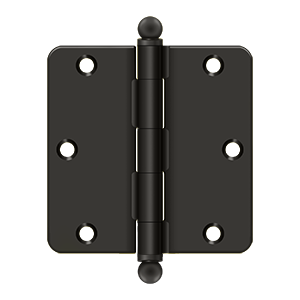 Deltana 3-1/2” x 3-1/2” Hinge With Ball Tips, Thickness .085”
