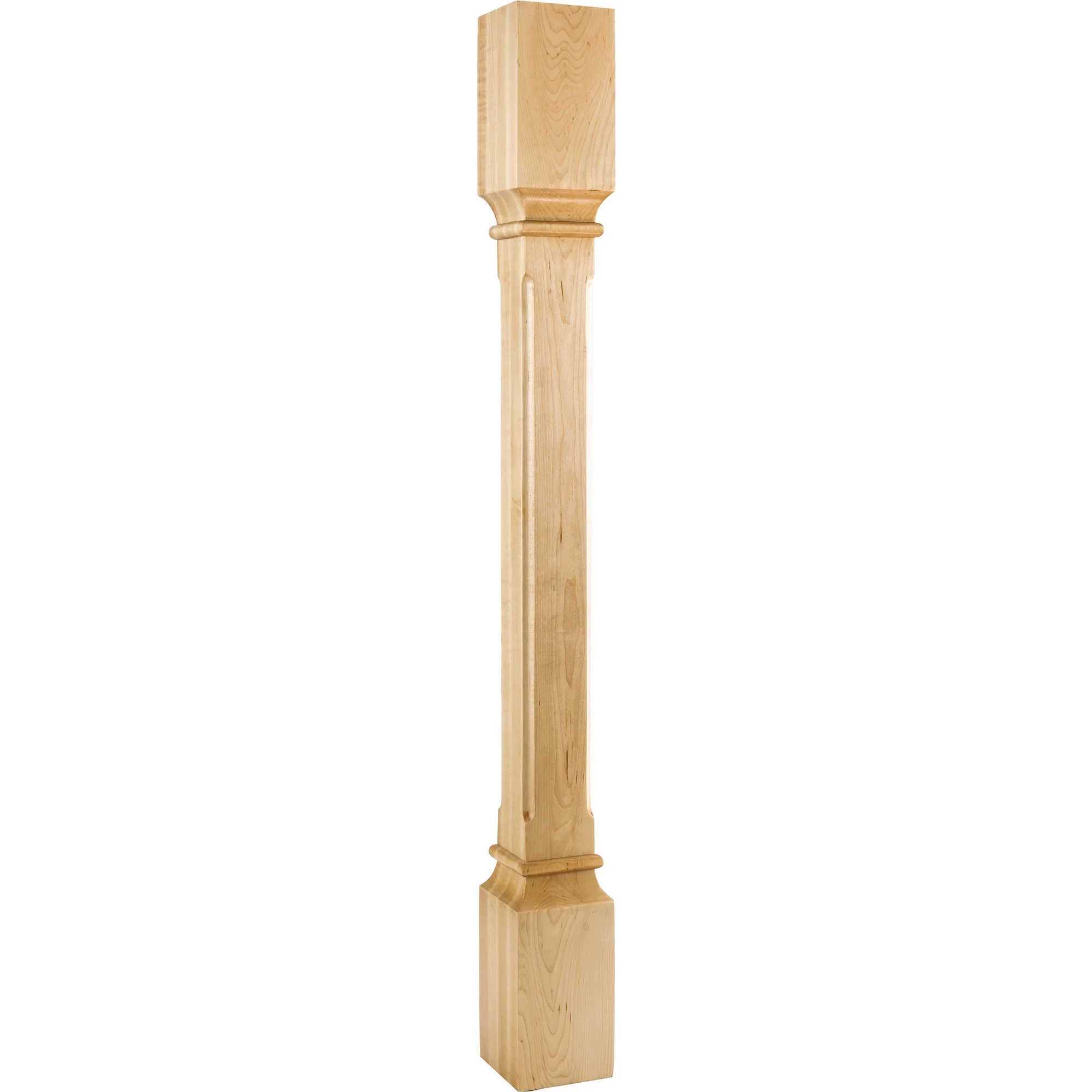 Hardware Resources Fluted Edge Post Rubberwood 35-1/2″ Length 3-1/2″ Width
