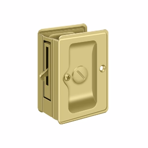 Deltana Heavy Duty Pocket Locks Adjustable Privacy Door, Polished Brass