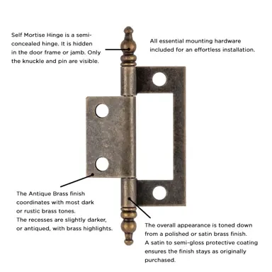 Hickory Hardware Self Mortise Free Swinging Hinge 3-1/8" x 1-7/16"