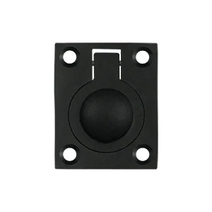 Deltana Flush Ring Pull, Paint Black, 1-3/4'' x 1-3/8''