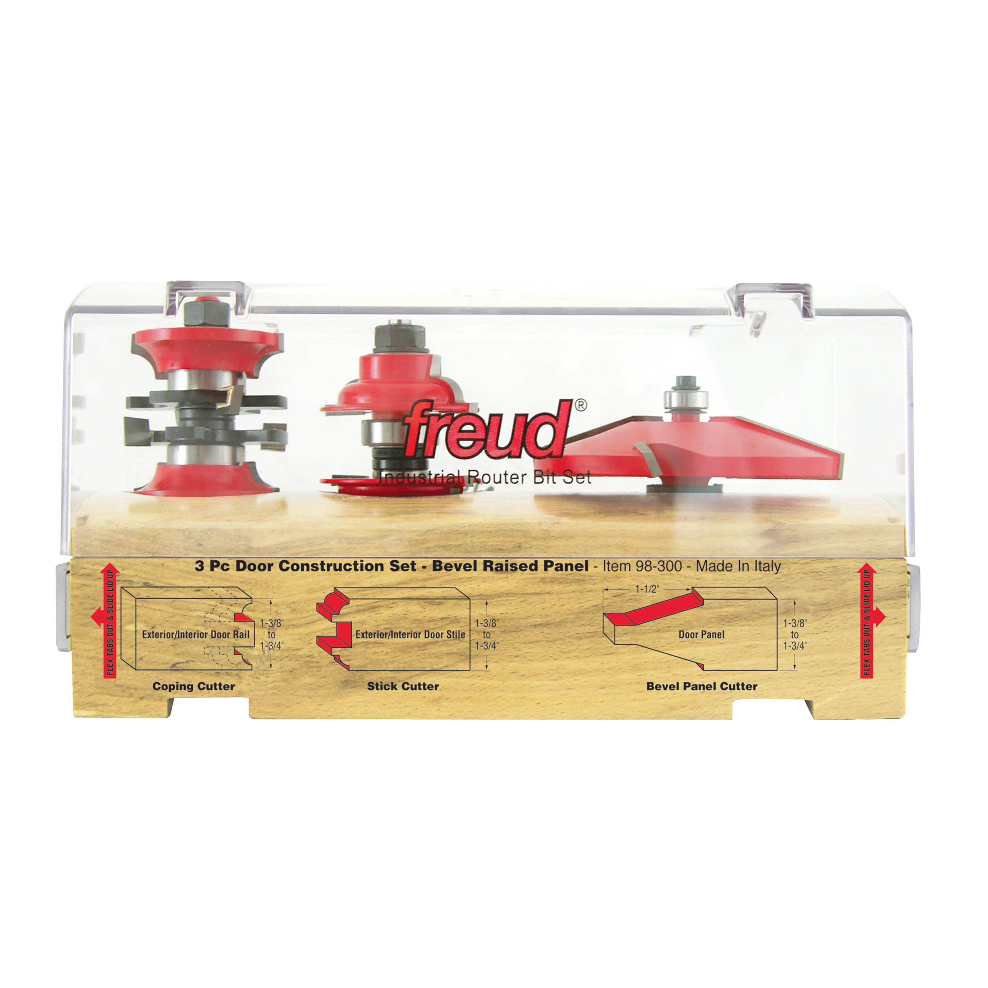 Freud 3 Piece Quadra-Cut Door Construction Bit Set