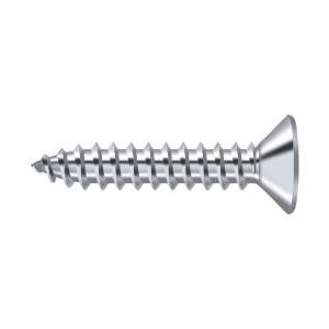 Deltana #10 Solid Brass Wood Screw, Chrome