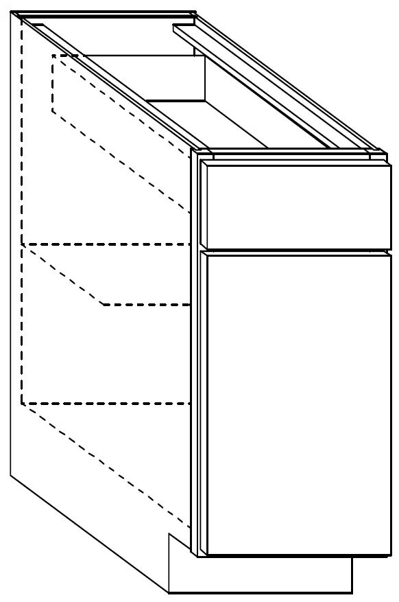 Vanity Base Cabinet 12 W X 32-1/2 H X 18 D (Working top drawer) – Denali Paint by Legend