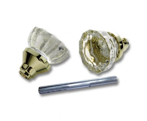 Glass Knob Set – Satin Nickel