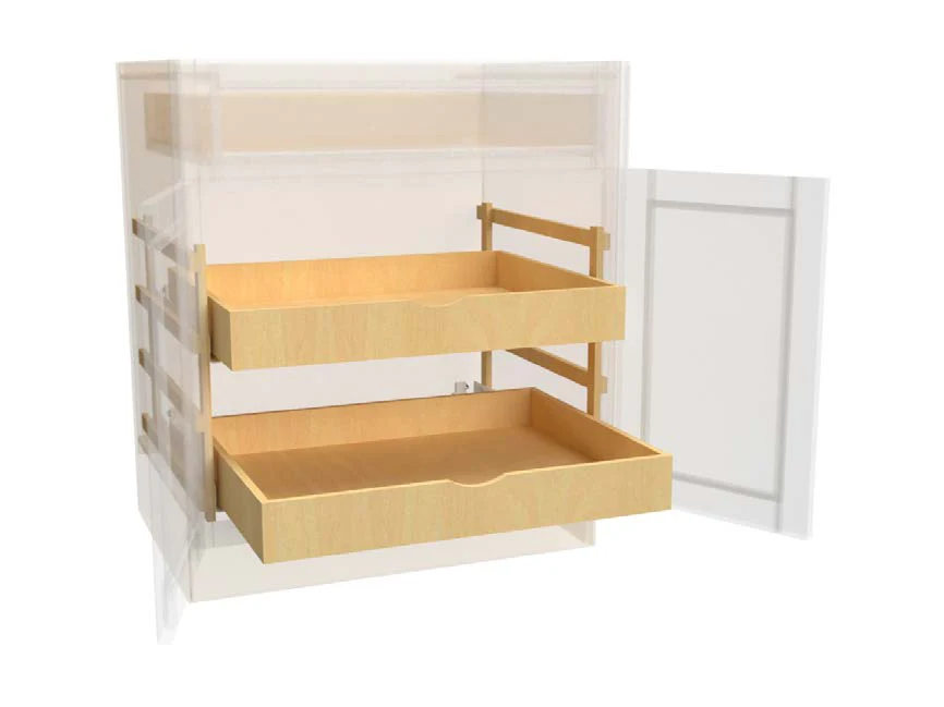 Roll Out Tray full extension 30 W – Hallmark Frost by Fabuwood