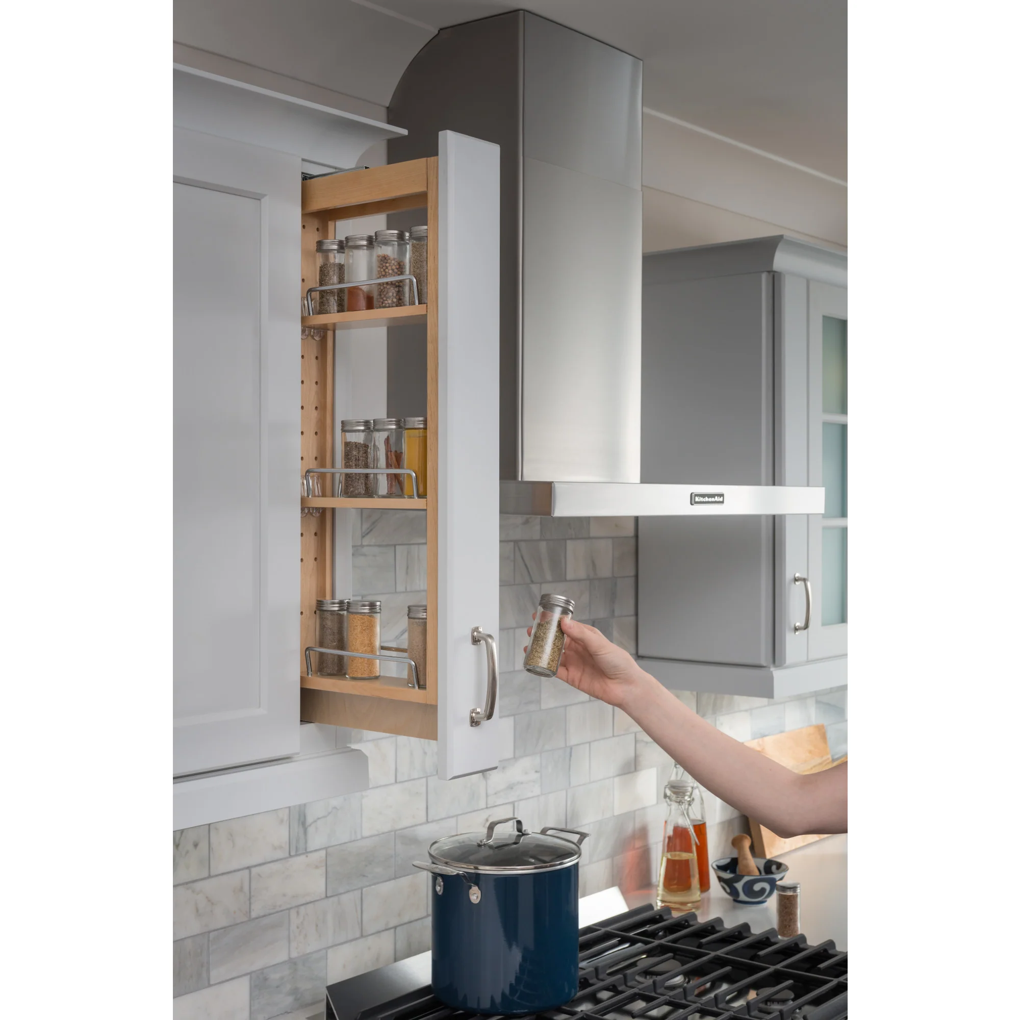 Hardware Resources Tall Upper Wall Cabinet Filler Pullout 6″ Width 30″ Height