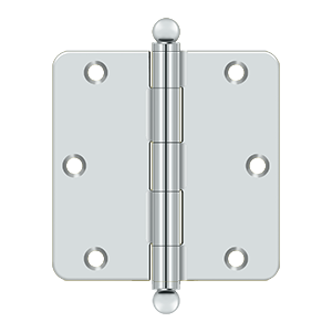 Deltana 3-1/2” x 3-1/2” Hinge With Ball Tips, Thickness .085” Chrome 1/4″ Radius