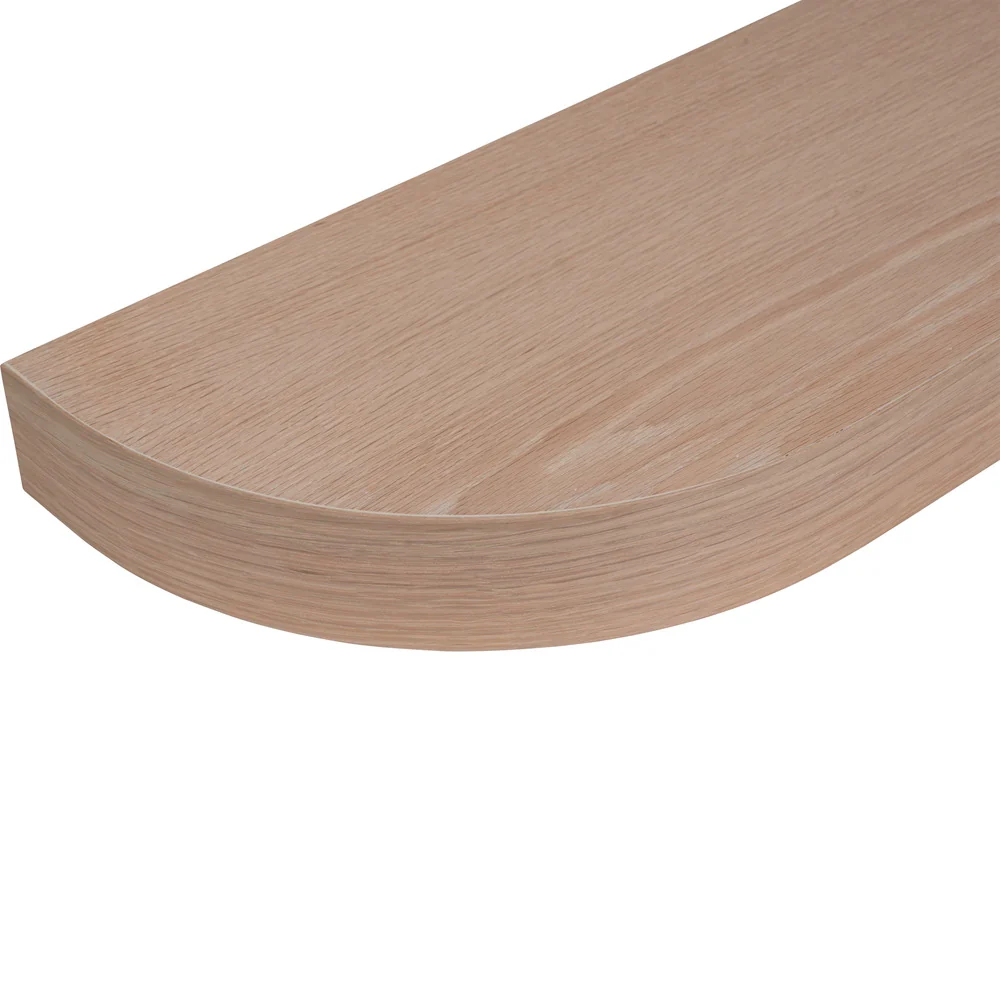48" L x 2.5" T x 10" D Curved Floating Shelf, 8.5" Radius, 1 Corner, Rift White Oak