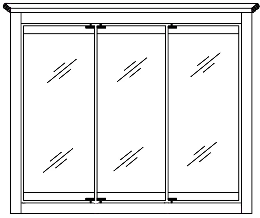 Tri-Fold Mirror 30 W X 31-38 H X 5-516 D – Regal Oak by Horning