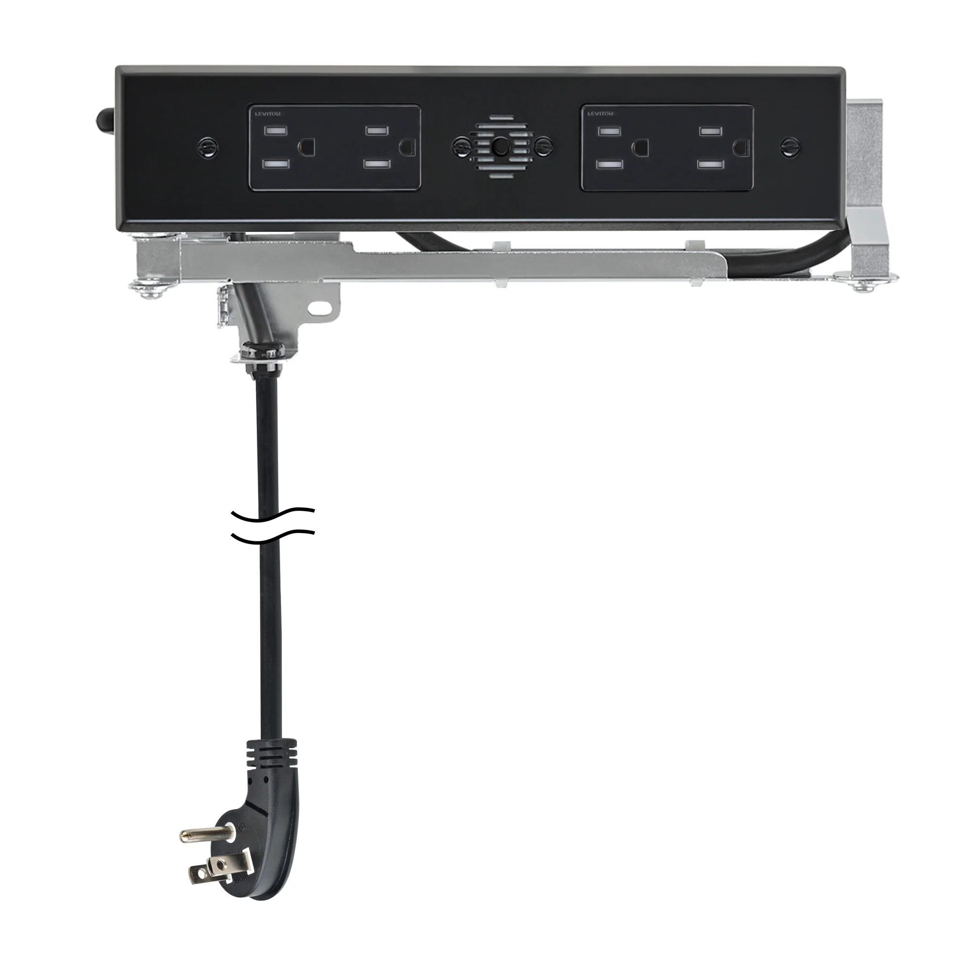 Docking Drawer Blade Duo In-Drawer Outlet, Integrated Safety Shutoff, (4) 15 Amp Ac, Black