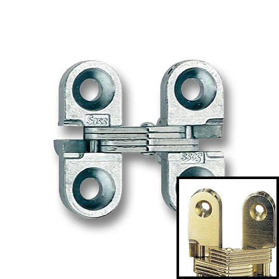 SOSS Hinge 100 1″ Over All Height, Satin Brass