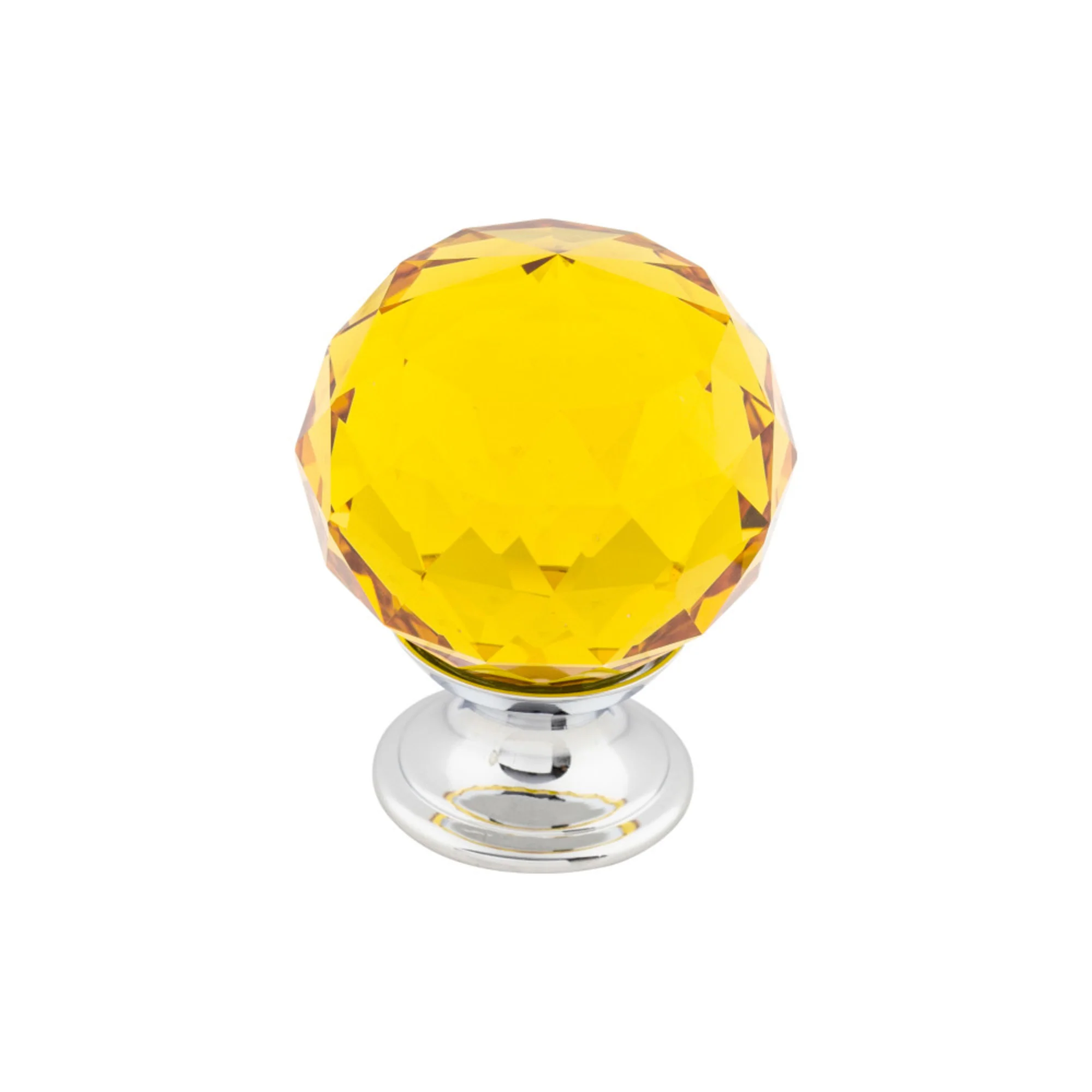 Top Knobs Amber Crystal Knob Polished Chrome 1-3/8″ Diameter