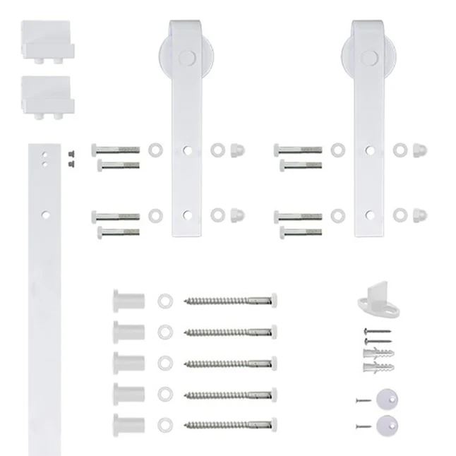 Designer Collection Hook Strap Rolling Door Hardware Door Kit, Yes, 78-3/4″
