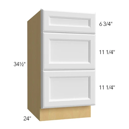 Base 3 Drawer 12 W X 34-1/2 H X 24 D- Hallmark Frost by Fabuwood