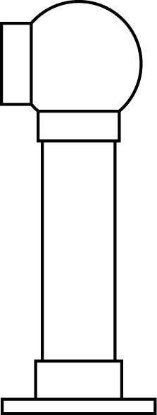 Low Line Ball End Post for 2″ Tubing Polished Brass