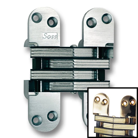 SOSS Hinge 220, 5-1/2″ Over All Height, Satin Chrome