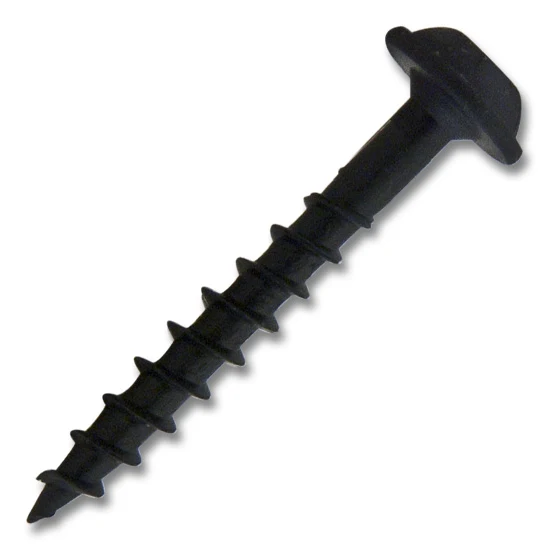 #8 Screw Round Washer Head Square Drive Coarse Thread Type 17 Point 1-1/4" Black, Multiples of 100