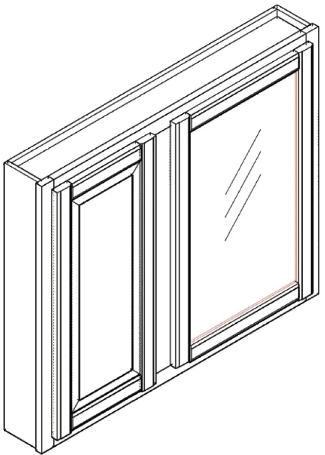 Mirrow cabinet w 2 doors 30 W X 27 H – Regal Oak by Horning