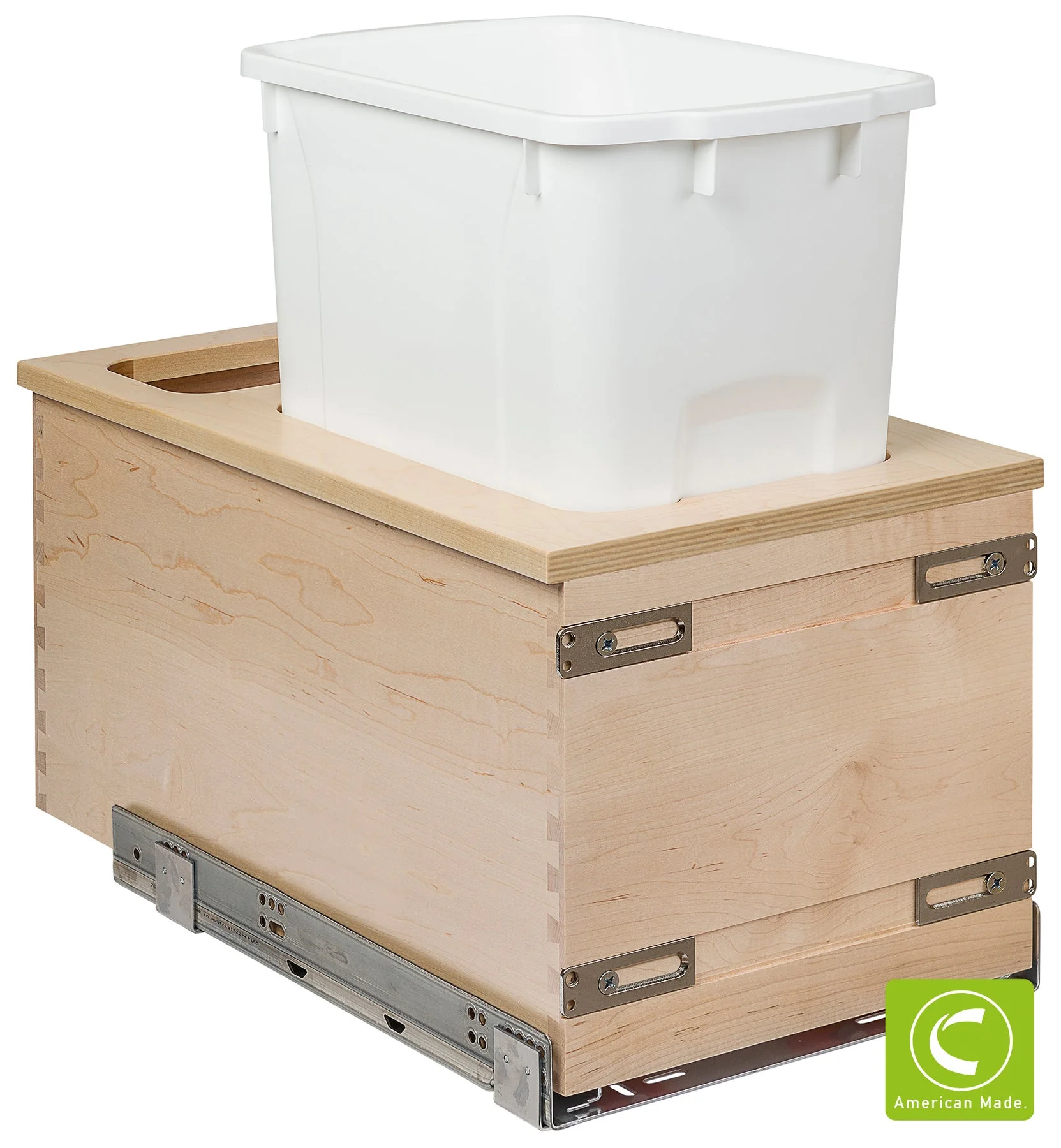 Century Components Cascade Bottom Mount Waste Unit For Vanity (34 Qt), Baltic Birch, Prefinished