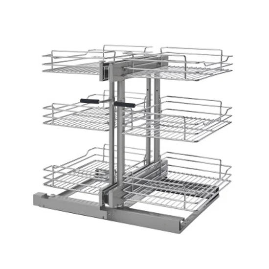 Rev-a-shelf Three-Tier Soft-Close Wire Bottom Blind Corner Optimizer 15″ Width