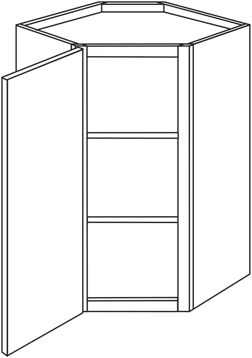 Wall Diagonal Corner 24 W X 36 H X 12 D – Essex Oak by JSI