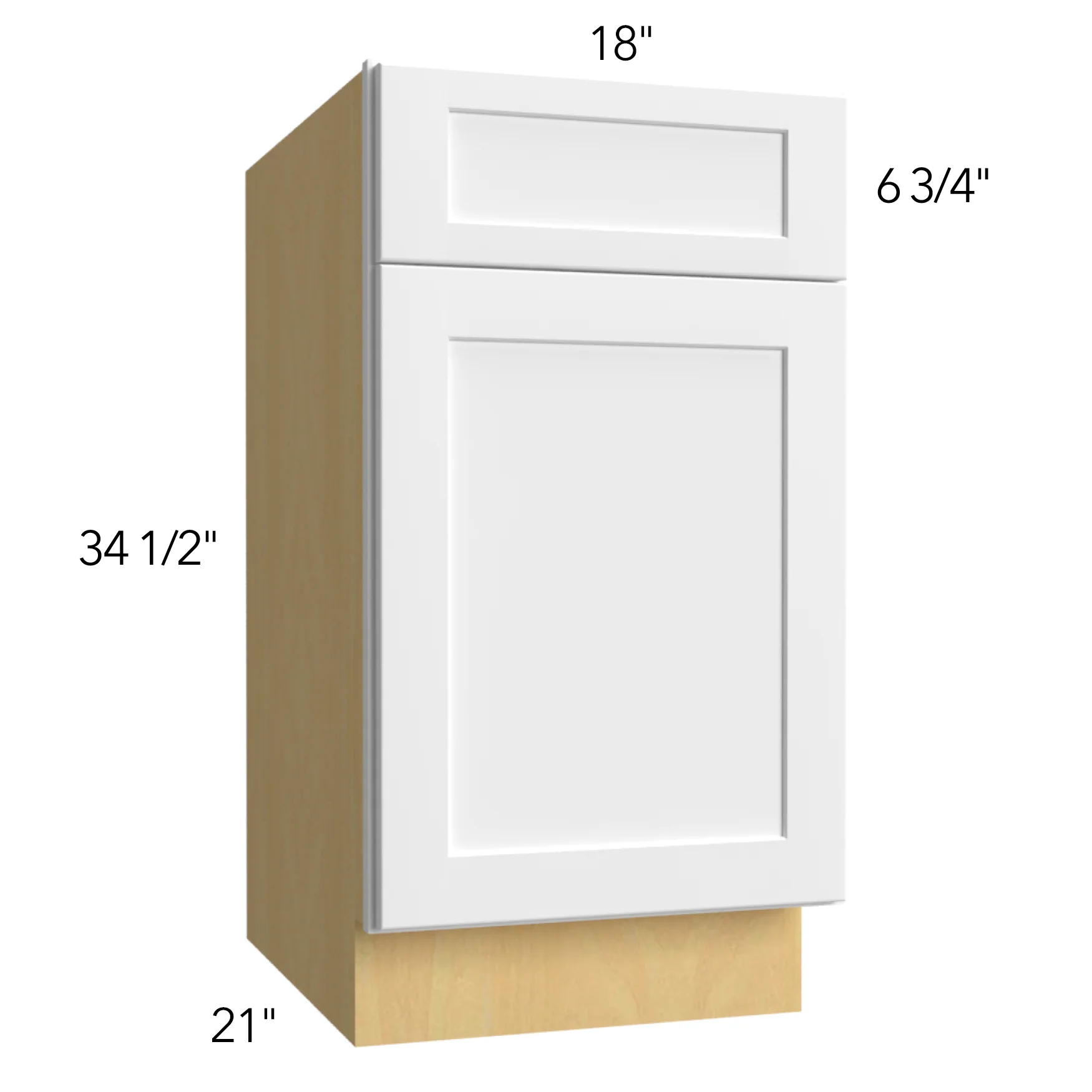 Vanity Base 12 W X 34-1/2 H X 21 D – Luxe Oak by Fabuwood