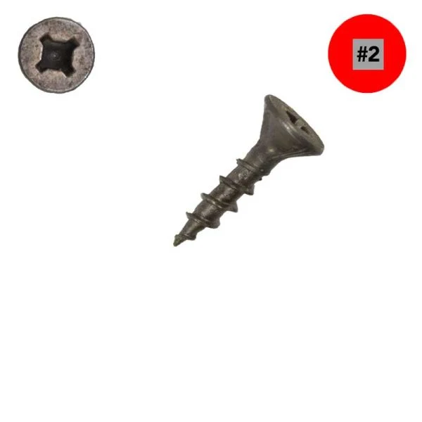 #8 Screw Square/Phillips Combo Flat Head Coarse Thread Plain And Dri-Lube