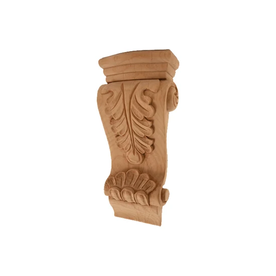 Low Profile Acanthus Corbel Rubberwood 2-3/4″ x 1-3/8″ x 6″
