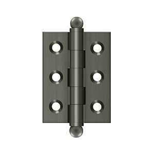 Deltana 2″ x 1.5″ Hinge With Ball Tips, Antique Nickel
